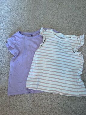 H&M Lavender Tank and Pink-Striped Ruffle Sleeve Top